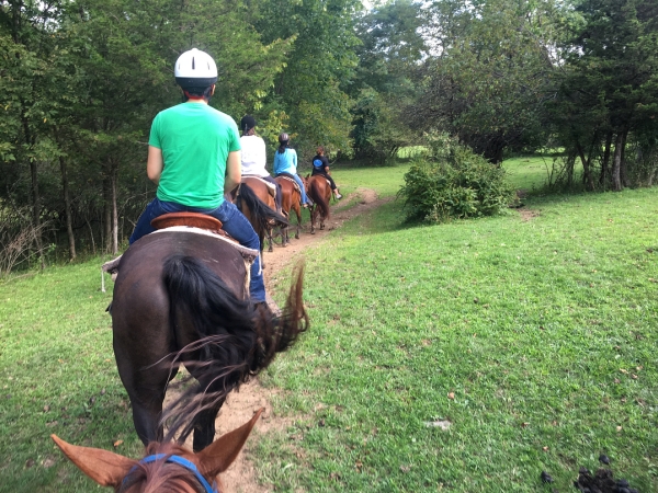 group horseback riding trip in the Catskills