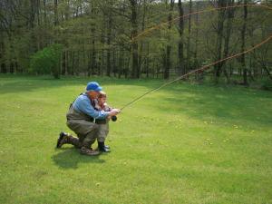 Teaching a yound child to cast