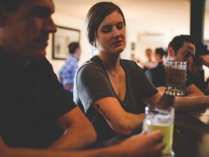 couple drinking beer at Jagerberg