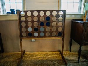 Large connect four game in the dining room at the Long Neck Inn