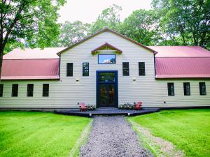 Long neck inn entrance at the Old Catskill Game Farm - renovated giraffe barn