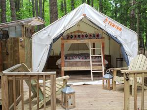Purling waters glamping canvas tent with deck