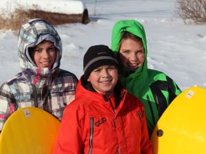 Kids sledding