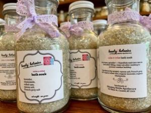 bottles of bath soak