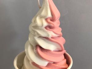 red and white ice cream