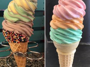 two ice cream cones