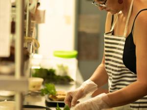 woman preparing food