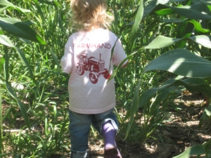 kid in corn maze