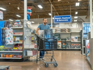 man shopping at camping world