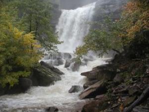 Kaaterskill Falls flowing heavily in Spring