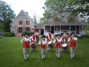 Historical fife and drum band reenactment
