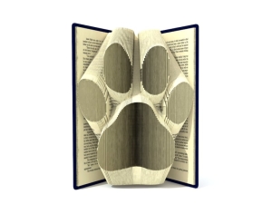 Book folding options are dog paw, skull, ghost or pumpkin