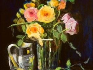 Roses and Silver by artist Maya Farber at Windham Fine Arts