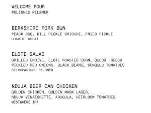 Piaule End-of-summer beer dinner with Return Brewing