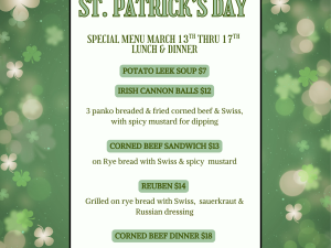 St. Pat's Menu 