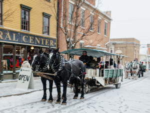 Hudson Valley, Horses, Holiday, Village Streets, Vintage