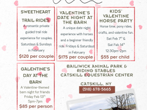 catskills-things-to-do-valentines-day-bailiwick-animal-park-winter-horseback-riding