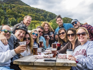 friends enjoying drinks at Hunter Oktoberfest
