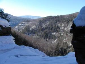 From the top of Kaaterskill Falls in the winter