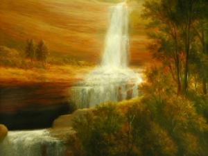 Kaaterskill Falls painting from the Hudson River School of Art