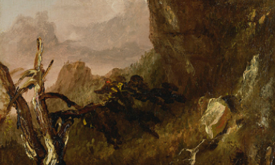 Imaginary Landscape with Towering Outcrop by Thomas Cole