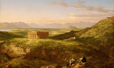 The Temple of Segesta with the Artist Sketching by Thomas Cole