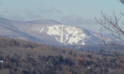 view of hunter ski area in winter