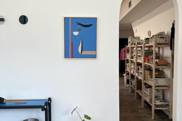 shelf and painting in room 8