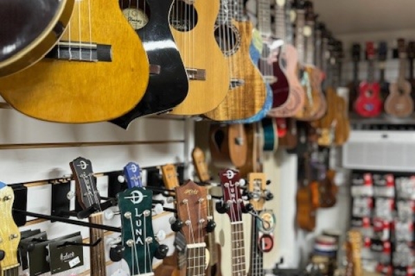 guitars on wall