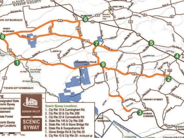 Scenic Byway map of the Northern Catskills
