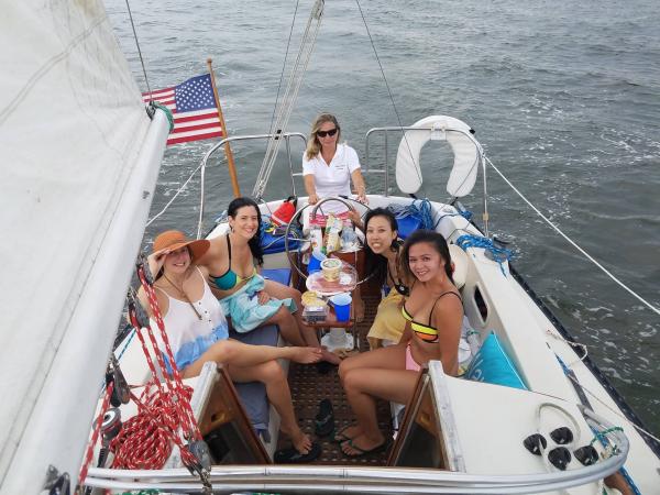 Sailing with a group of ladies