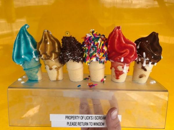 licks ice cream