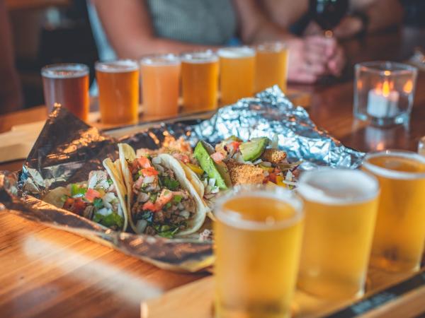 Photo of beer and food