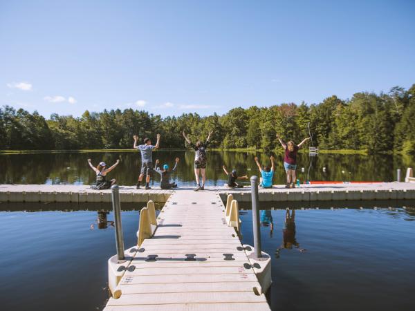 Boat dock on a lake in the Catskills