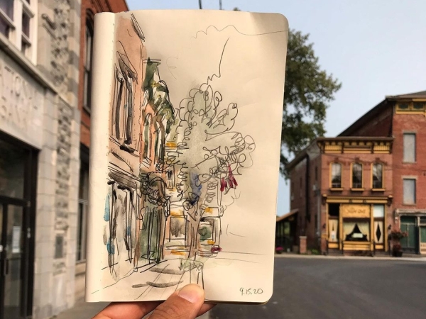 portrait of historic Reed Street in Coxsackie
