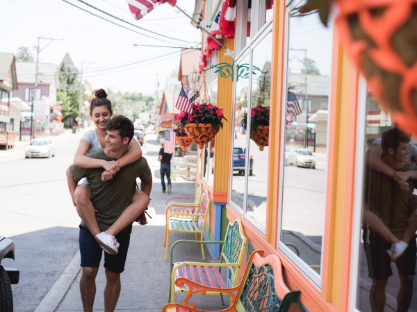 Couple in downtown