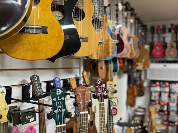 guitars on wall