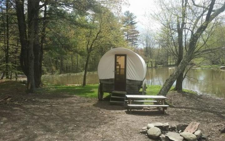 Covered wagon camping