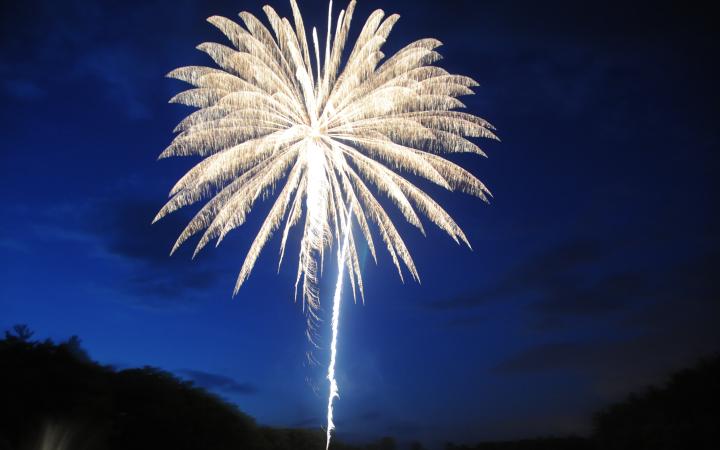 Fireworks over the Catskill Mountains