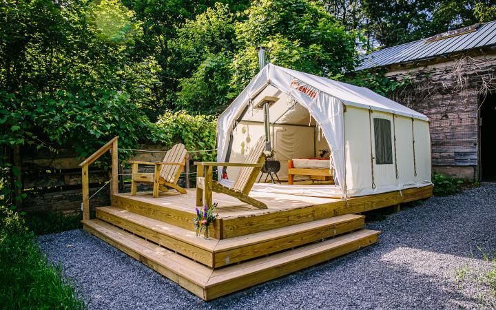 Catskills glamping canvas tent