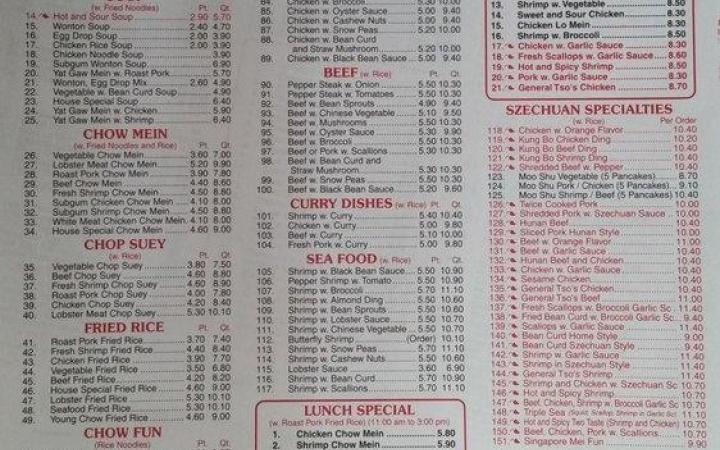 menu