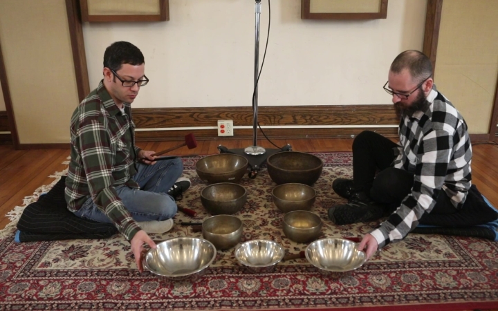 Percussion improvisation, meditation, and minimalism with the intention of transporting themselves (and their listeners) to a higher plane of existence