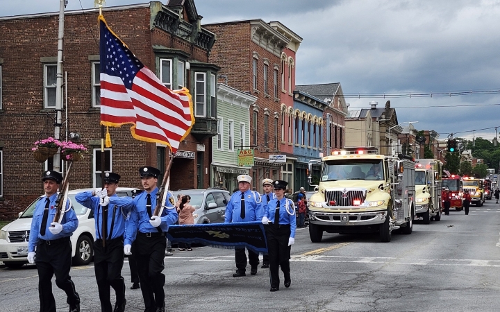 Fire fighters at memorial day parade