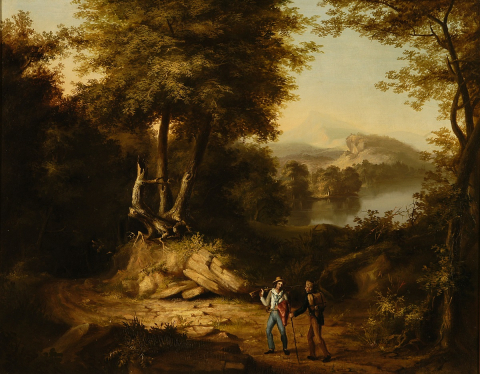 Hunters in a Landscape - Thomas Cole